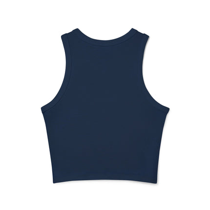 Damen Micro Rib Racer Tank Top mit Typografie-Motiven