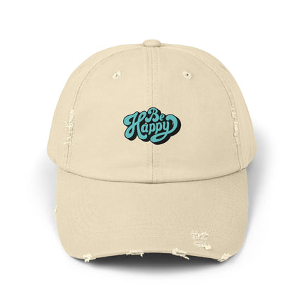 Unisex Distressed Cap mit Typografie-Motiven 