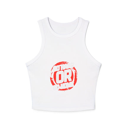 Damen Micro Rib Racer Tank Top mit Typografie-Motiven