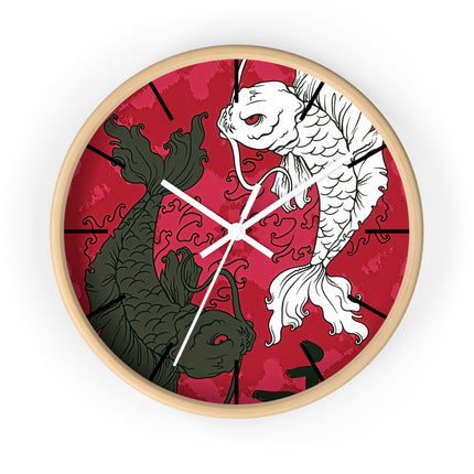Attraktive Wanduhr mit Koi-Fisch-Design 