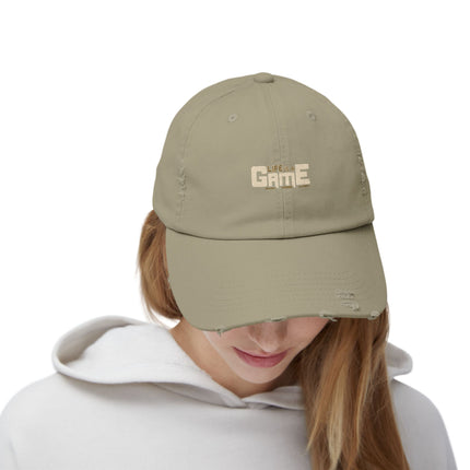 Unisex Distressed Cap mit Typografie-Motiven 