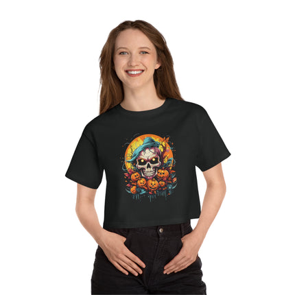 Champion Damen Heritage Cropper T-Shirt mit Halloween-Motiv