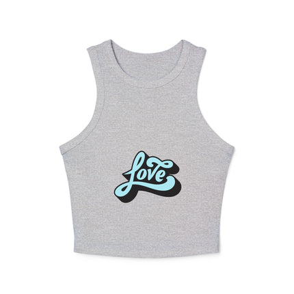 Damen Micro Rib Racer Tank Top mit Typografie-Motiven