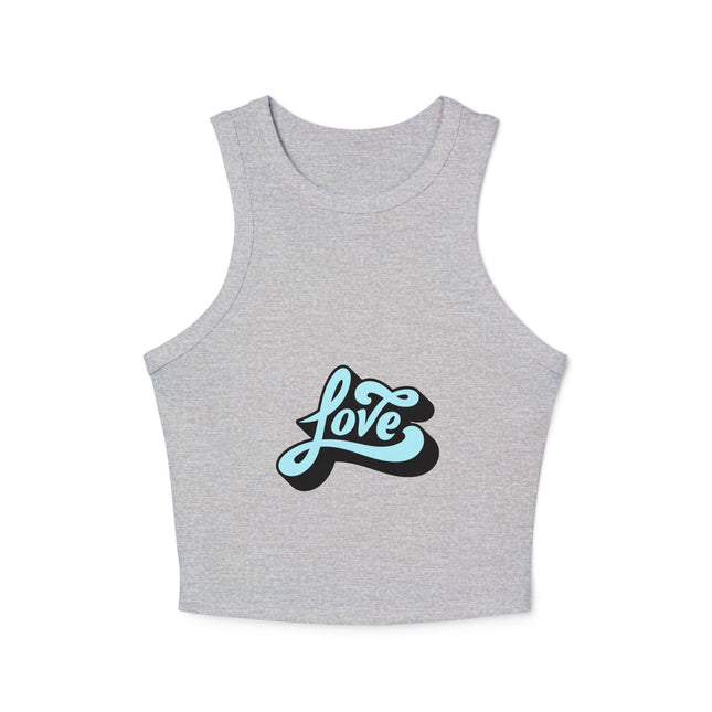 Damen Micro Rib Racer Tank Top mit Typografie-Motiven