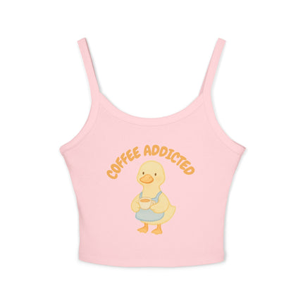 Coffee Addicted Graphic designed Women's Spaghetti Strap Tank Top