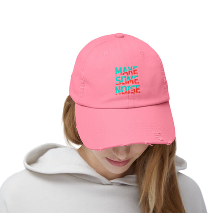 Unisex Distressed Cap mit Typografie-Motiven 