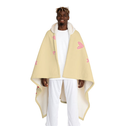 Niedliche Häschen mit Liebe Design Themen Kapuze Sherpa Fleece Decke 