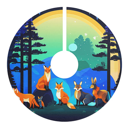 Fox group design themed Christmas Tree Skirts