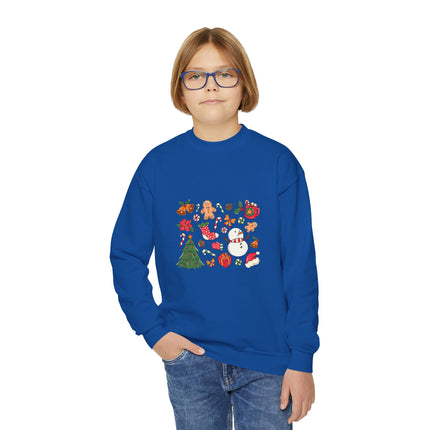 Christmas themed Youth Crewneck Sweatshirt