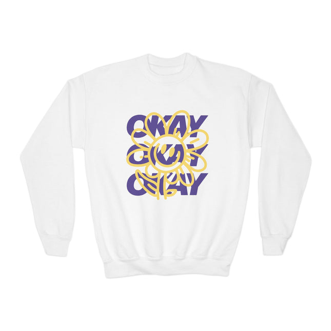 okay okay okay chill mood Youth Crewneck Sweatshirt