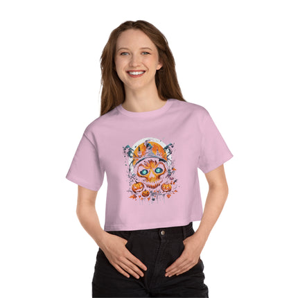 Champion Damen Heritage Cropper T-Shirt mit Halloween-Motiv
