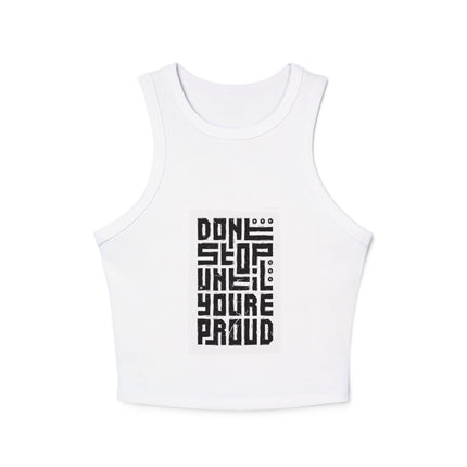 Typography themed Women's Micro Rib Racer Tank Top