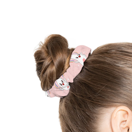 Cute Bunny with Rainbow design themed Scrunchie