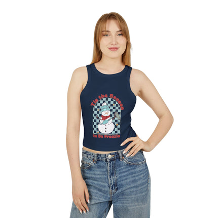 Christmas themed Women's Micro Rib Racer Tank Top