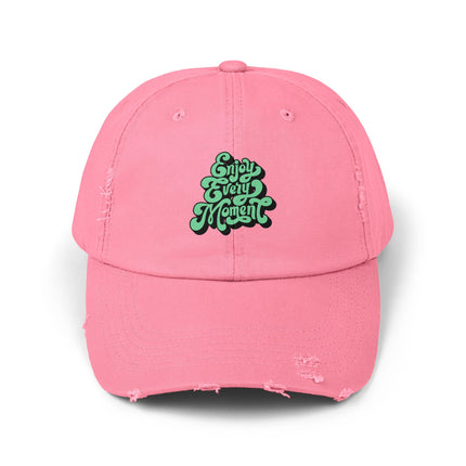 Unisex Distressed Cap mit Typografie-Motiven 