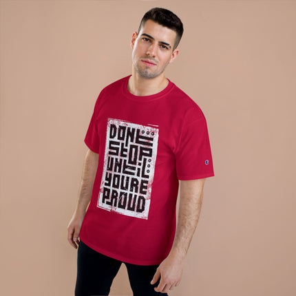 Champion-T-Shirt mit Typografie-Motiv
