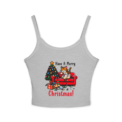 Weihnachtsmotiv Damen Spaghettiträger Tank Top 