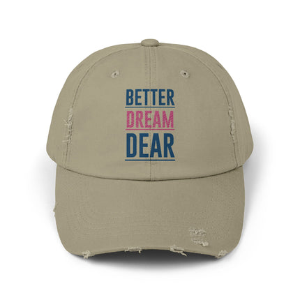 Unisex Distressed Cap mit Typografie-Motiven 