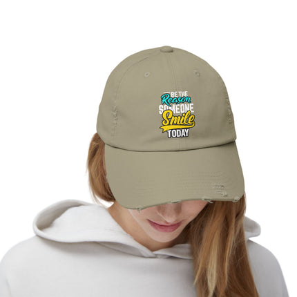 Unisex Distressed Cap mit Typografie-Motiven 