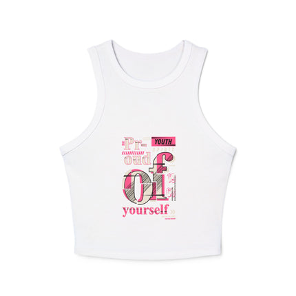 Damen Micro Rib Racer Tank Top mit Typografie-Motiven