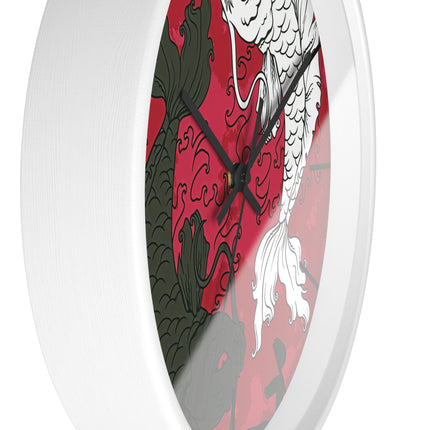 Attraktive Wanduhr mit Koi-Fisch-Design 