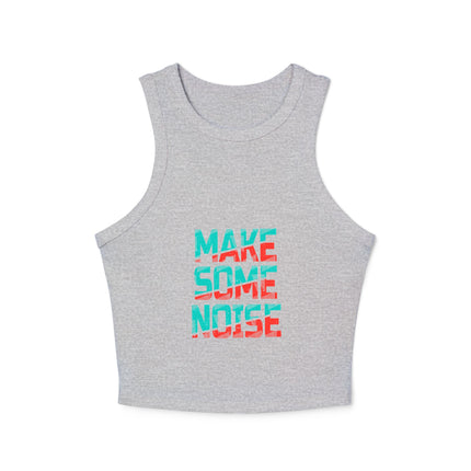 Damen Micro Rib Racer Tank Top mit Typografie-Motiven