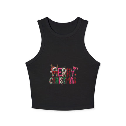 Christmas themed Women's Micro Rib Racer Tank Top
