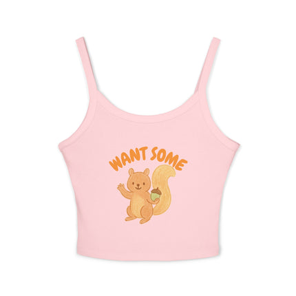 Want Some nut Graphic designed Women's Spaghetti Strap Tank Top