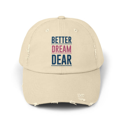 Unisex Distressed Cap mit Typografie-Motiven 