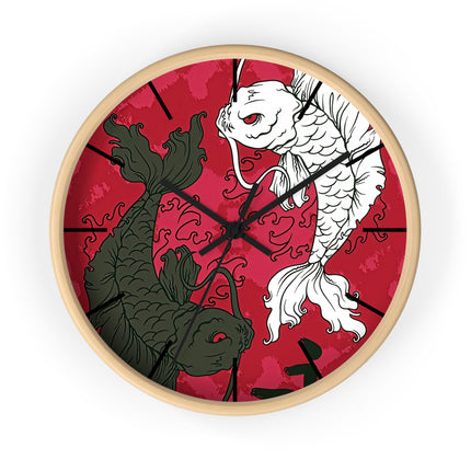 Attraktive Wanduhr mit Koi-Fisch-Design 