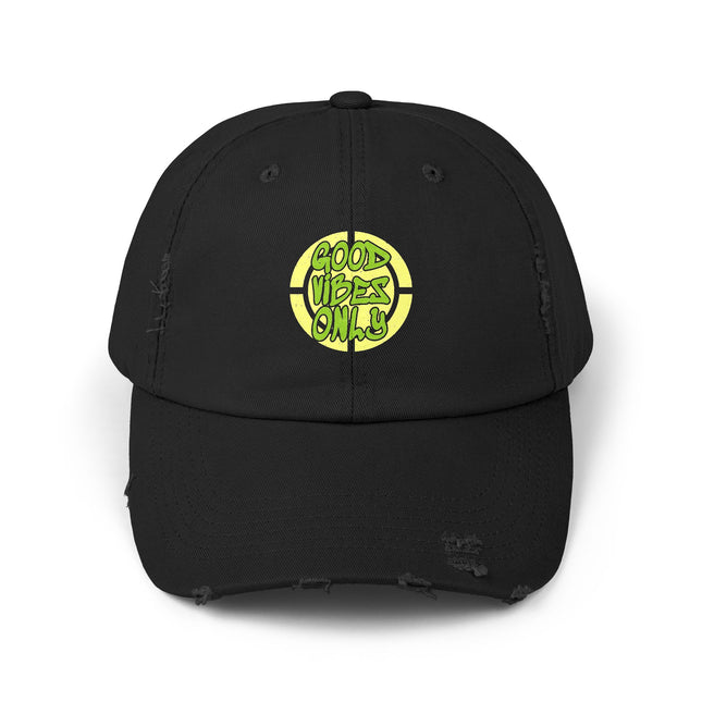 Unisex Distressed Cap mit Typografie-Motiven 