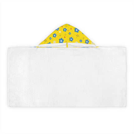 Yellow Floral Design themed Youth Hooded Towel