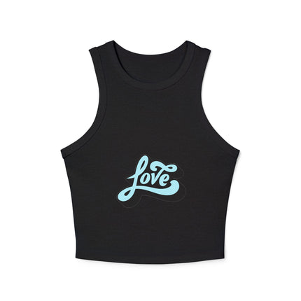 Damen Micro Rib Racer Tank Top mit Typografie-Motiven