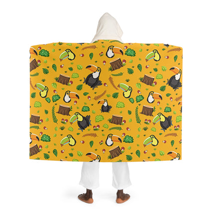 Niedliche Vögel Muster Design Themen Kapuze Sherpa Fleece Decke 