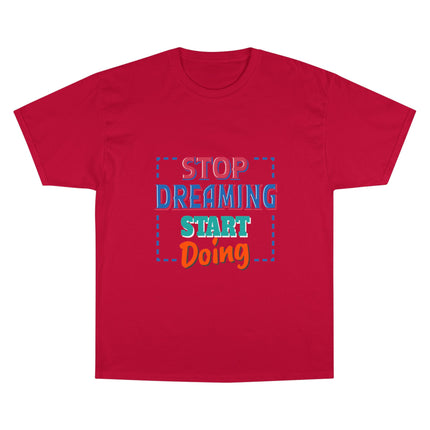 Champion-T-Shirt mit Typografie-Motiv