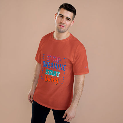 Champion-T-Shirt mit Typografie-Motiv