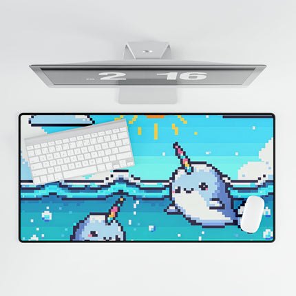 Cute 2 Whale design themed Desk Mats