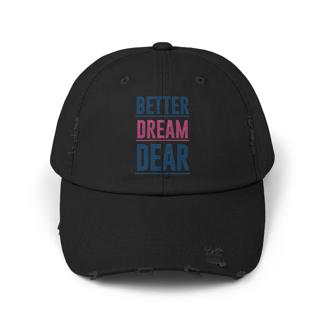 Unisex Distressed Cap mit Typografie-Motiven 