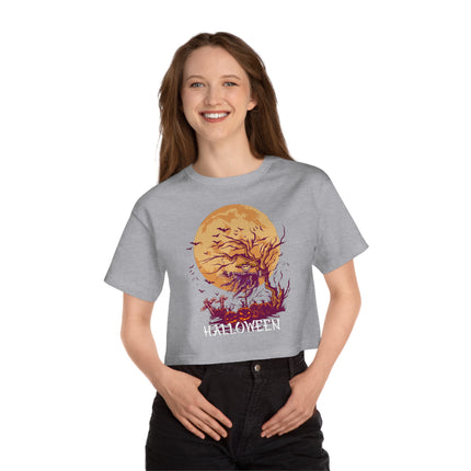 Champion Damen Heritage Cropper T-Shirt mit Halloween-Motiv
