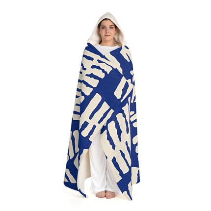 Niedliche blaue Muster Design Themen Kapuze Sherpa Fleece Decke 