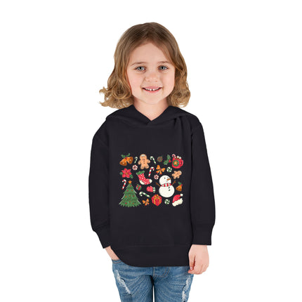 Christmas themed Toddler Pullover Fleece Hoodie