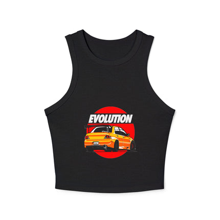 Damen Micro Rib Racer Tank Top mit Auto-Enthusiasten-Motiv