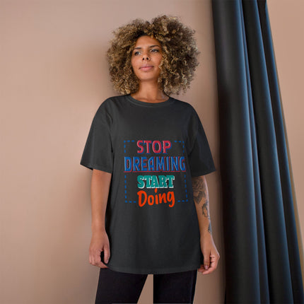 Champion-T-Shirt mit Typografie-Motiv