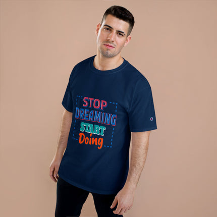 Champion-T-Shirt mit Typografie-Motiv