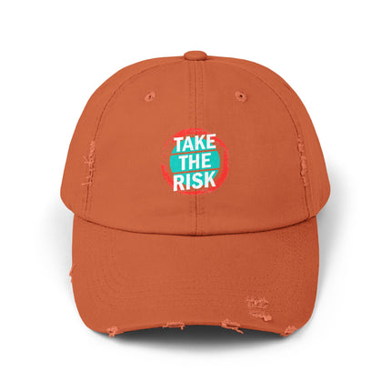 Unisex Distressed Cap mit Typografie-Motiven 