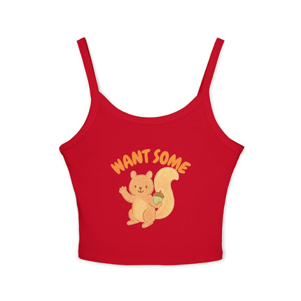 Want Some nut Graphic designed Women's Spaghetti Strap Tank Top