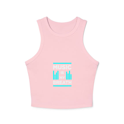 Damen Micro Rib Racer Tank Top mit Typografie-Motiven