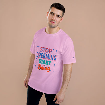 Champion-T-Shirt mit Typografie-Motiv