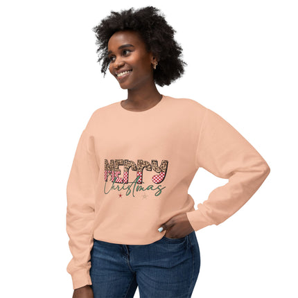 Christmas themed Unisex Lightweight Crewneck Sweatshirt