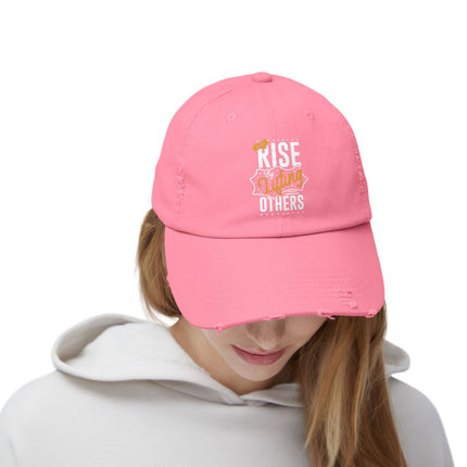 Unisex Distressed Cap mit Typografie-Motiven 
